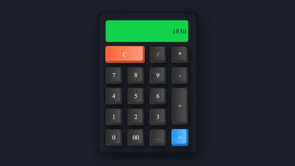 Source Code Of Calculator Using HTML And CSS