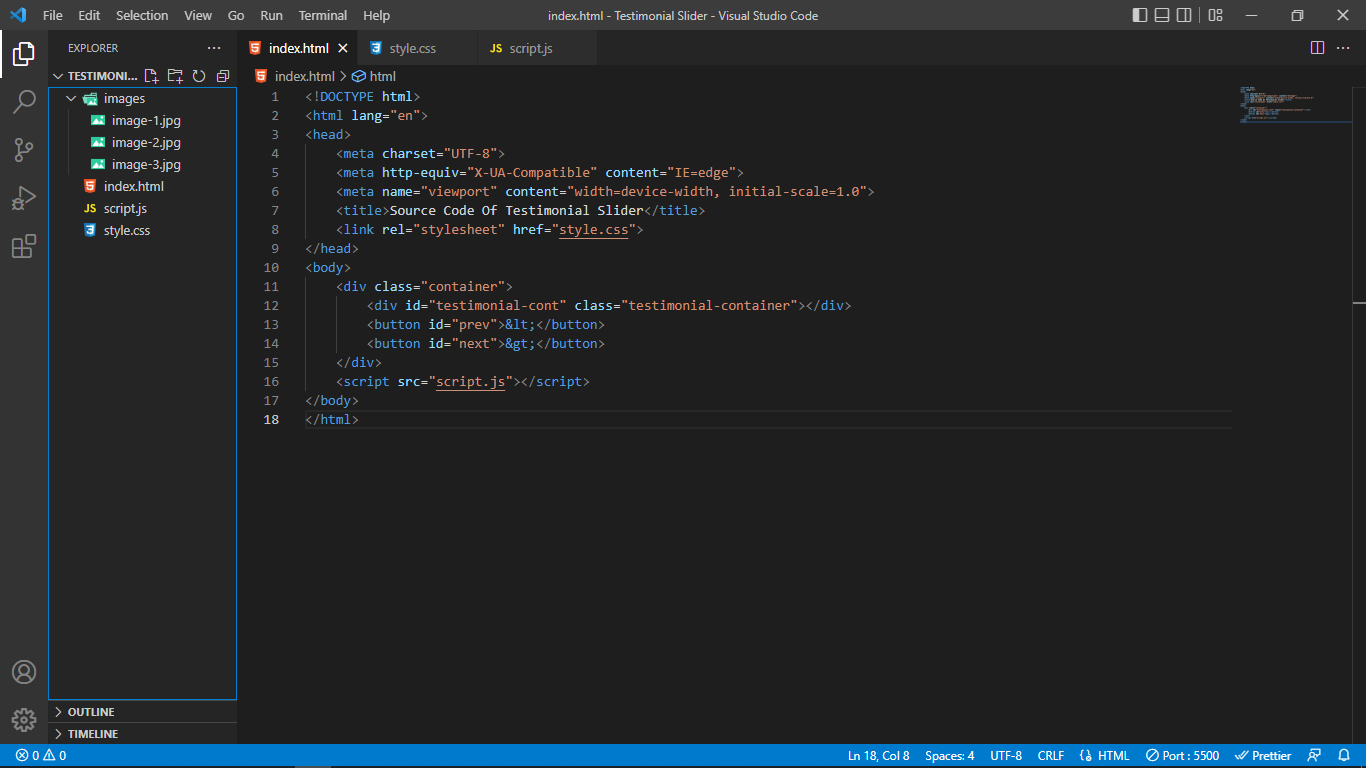 Source Code Of Testimonial Slider - Cosas Learning