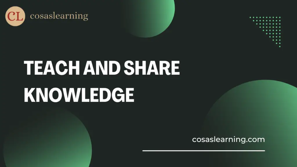 Teach and Share Knowledge - Cosas Learning