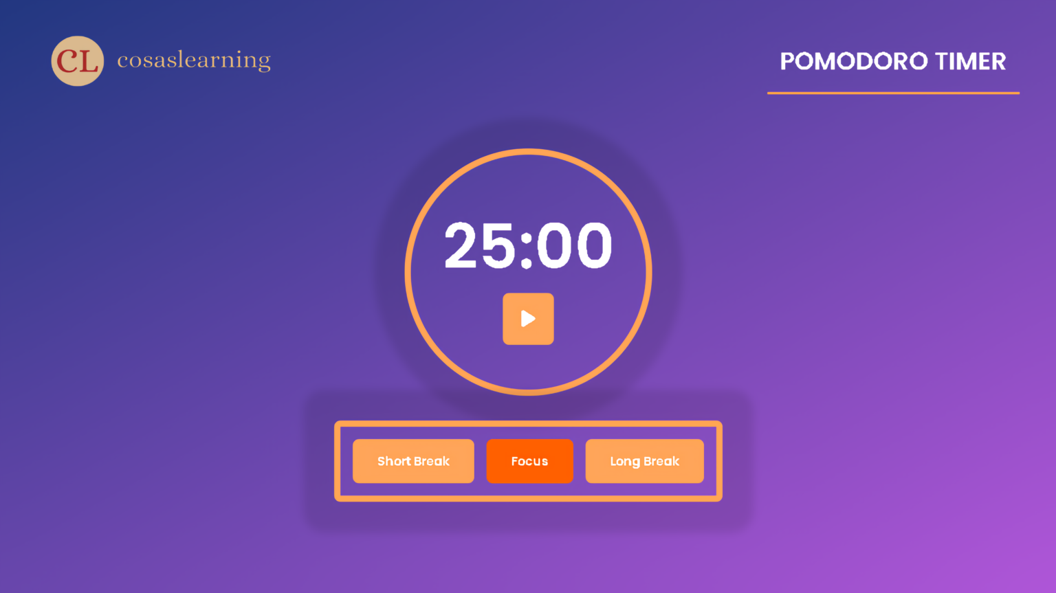 Source Code of Pomodoro Timer - Cosas Learning